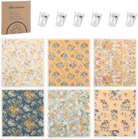 6 Pack Swedish Dishcloths for Kitchen, Fall Swedish Rags Dish Towels by Needbrock