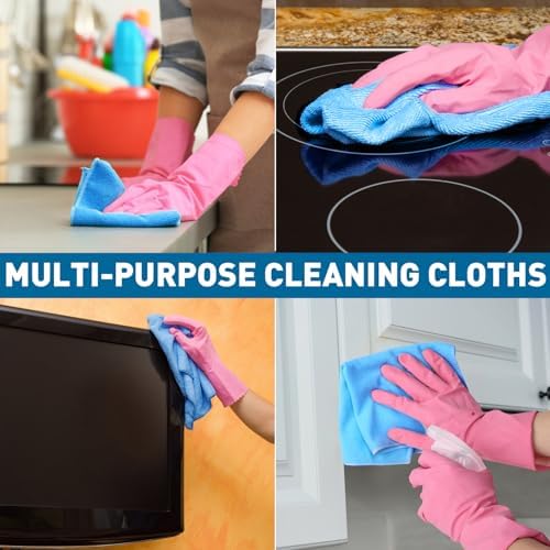 TEAWOO Blue Microfiber Towels Bulk-150 Pack, Cleaning Cloths - Image 5