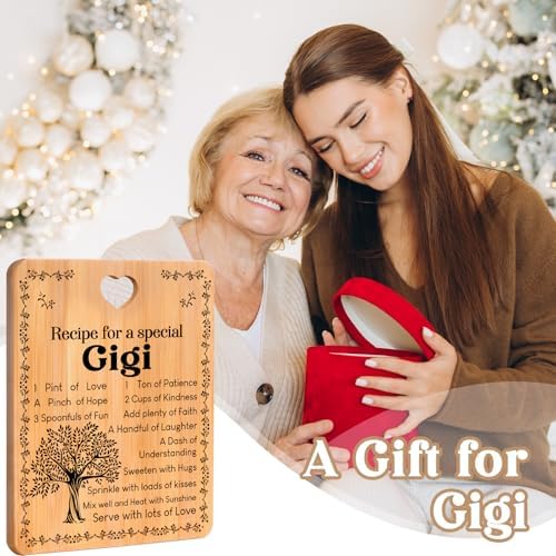 Gigi Gifts - "Recipe for a Special Gigi" Gigi Gifts for Grandma Cutting Board Set, Bamboo-Made Engraved Utensil Set Gifts for Gigi Cutting Board, Mothers Day Gifts for Gigi. - Image 2
