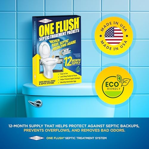 One Flush Septic Tank Treatment Packets - 1 Year Supply of Dissolvable Septic Tank Treatment Packets - Use Septic Treatment Enzymes Packets Monthly to Prevent Expensive Septic System Backups 12 Count - Image 3