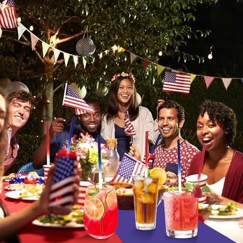 JANYUN 30 Pcs 4th of July Straws, Reusable Plastic Patriotic Straw - Image 6