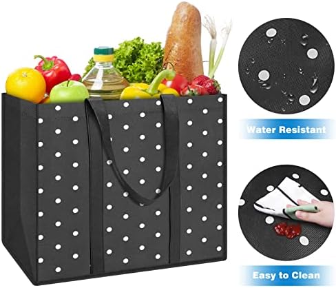 6 Pack Reusable Grocery Bags Waterproof Tote Bags for Shopping Groceries - Image 5