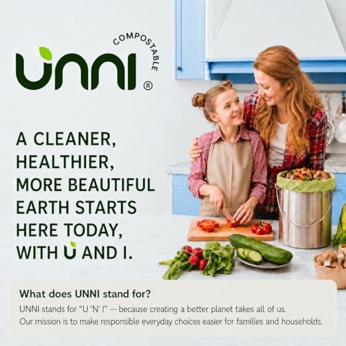 UNNI 13 Gallon Compostable Bags with Easy-Tie Handles, 49.2 Liter, 30 Count - Image 5