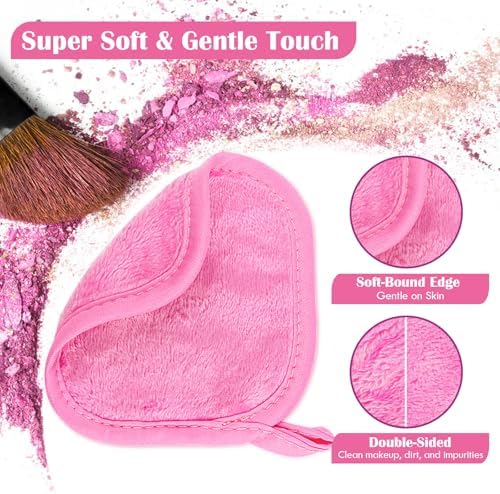 Orighty Makeup Remover Cloths, 12 Pack Makeup Eraser Cloth, 5x5 Inch Pink - Image 2