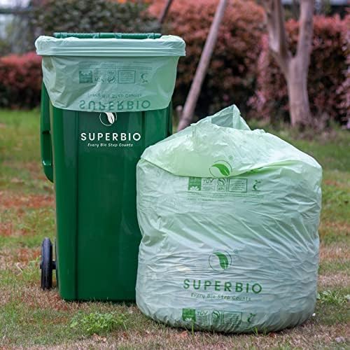 SUPERBIO 33 Gallon Compostable Yard Waste Bags, 120 Count Bulk - Image 6