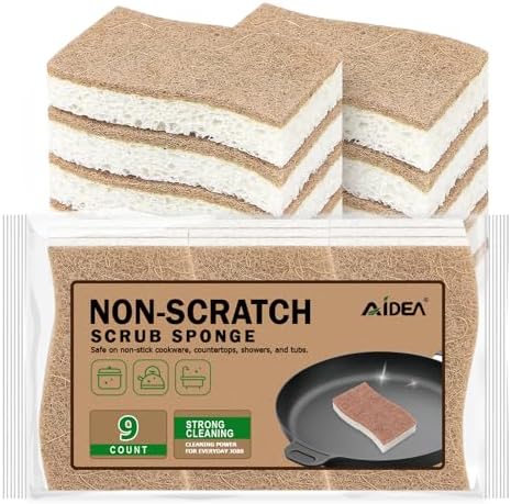 AIDEA Sponges Kitchen, 9Count, Non Scratch Dish Sponges by AIDEAHOME