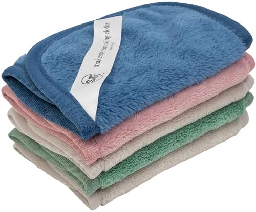 S&T INC. Makeup Remover Wipes for Skin Care, Reusable Makeup Wipes, Travel Essentials, Assorted Colors, 6 Inch by 12 Inch, 5 Pack by STINC