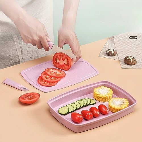 ZeQi 5-in-1 Cutting Board, Knife, Peeler, Scissors and Tray Set/Travel, Camping, Outdoor, Dorms, Small Cutting Boards, BPA Free, Dishwasher Safe, Kitchen Utensils, Gift - Image 3