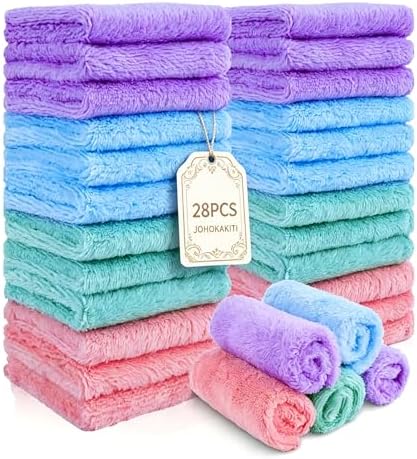 28 Pack Makeup Remover Cloths, Super Soft Premium Facial Cleansing Towels by JOHOKAKITI