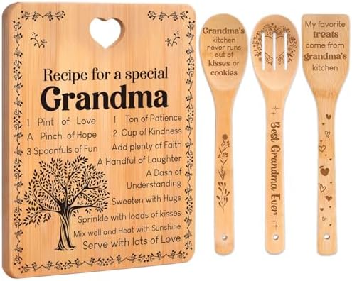 Grandma Gifts, Mothers Day Birthday Gift for Grandmas Nanny from Grandkids, Bamboo Cutting Board, Grandparents Thankgiving Kitchen Presents for Nana Gigi from Grandchildren by Apjielop-GiftsMaster