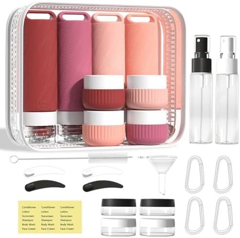 Travel Toiletry Containers 26Pcs Silicone Leakproof TSA Approved Set by Udihch