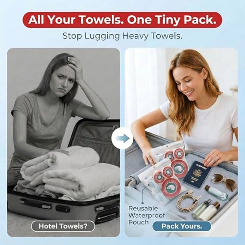 14-Pack Disposable Travel Towels, 3 Sizes, 2 Extra Large Bath Towels - Image 5