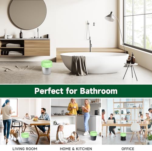 Biodegradable Small Trash Bags 4 Gallon, 105 Counts Unscented Bathroom Trash Bags, Easy Tearing Small Garbage Bags for Bathroom Bedroom Office, Green - Image 6