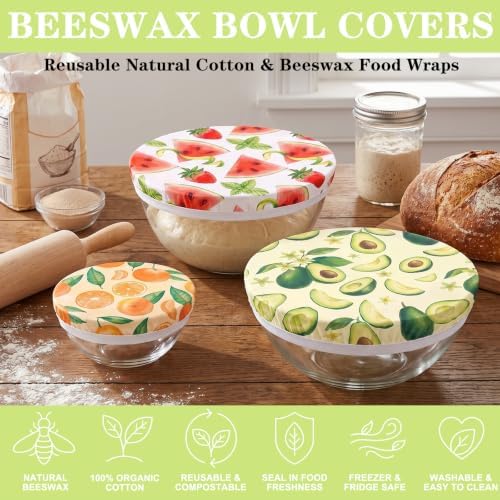 Sitsink Beeswax Bowl Covers Fruit Reusable Food Wrap 5 Pack - Image 3