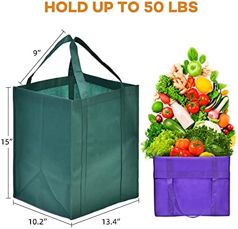 JERIA 24-Pack Reusable Grocery Bags，Large Washable Foldable Shopping Bags，Heavy Duty Tote Bags with Reinforced Handles - Image 3