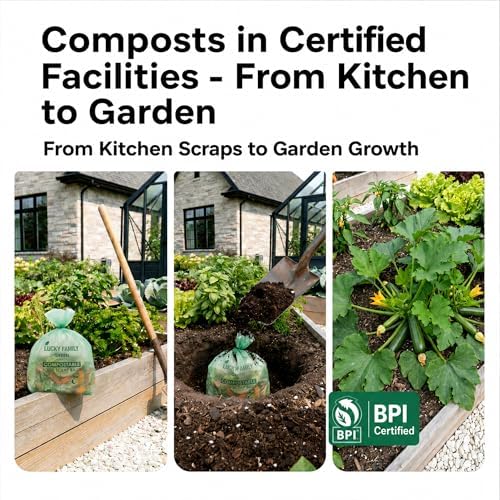 13 Gallon Drawstring Compost Bags for Kitchen Compost Bin, Compostable - Image 7