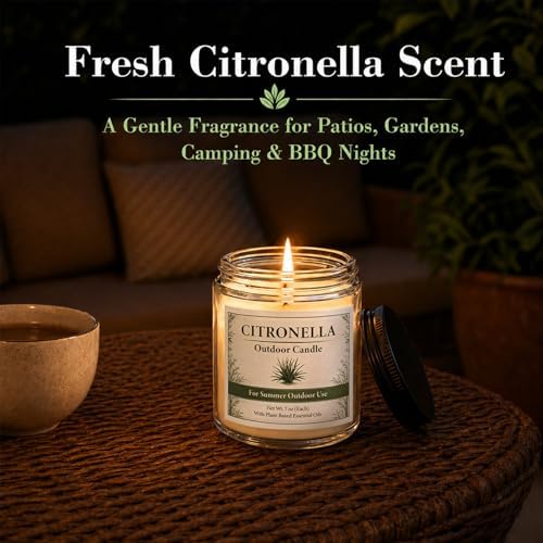 Citronella Candles Outdoor - 6 Pack Soy Wax Citronella Candles - Image 6