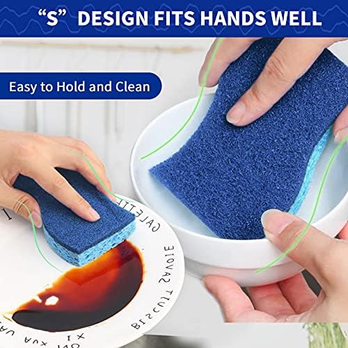 CELOX 36 Pack Non-Scratch Dish Sponge, Dual Sided Kitchen Sponges for Dishes, Long Lasting Dishwashing Household Cleaning Sponges for Kitchen, Easy to Dry and Reusable - Image 6