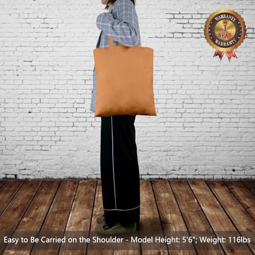 TOPDesign 24-Pack Economical 16"x15" Khaki Cotton Tote Bags, Lightweight Medium Reusable Grocery Shopping Cloth Bags, Suitable for DIY, Advertising, Promotion, Gift, Activity - Image 2