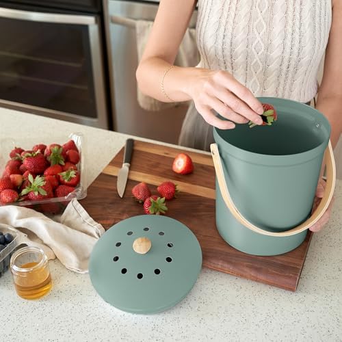 Beautiful Kitchen Compost Bin with Smell Proof Lid for Your Countertop - Image 4
