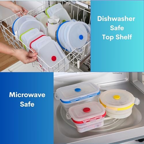 ECOBERI Collapsible Food Storage Containers with Lids, 4 Piece, 27 oz - Image 4
