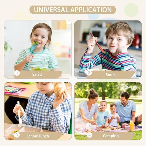 Jinei Reusable Travel Utensils Set Wheat Straw with Case,Elegant - Image 3