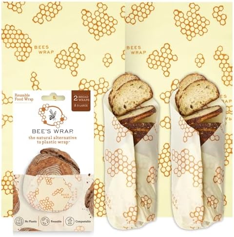 Bee's Wrap Beeswax Bread Wraps, 2 Pack - Honeycomb by BeesWrap