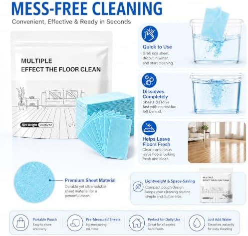Floor Cleaning Tablets, Multi-Surface Cleaner Sheets, 100 Count, Blue - Image 6
