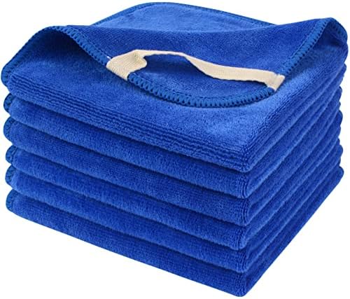 SINLAND Microfiber Facial Cloths Fast Drying Washcloth 12inch x 12inch (6pack, Blue) by SINLAND