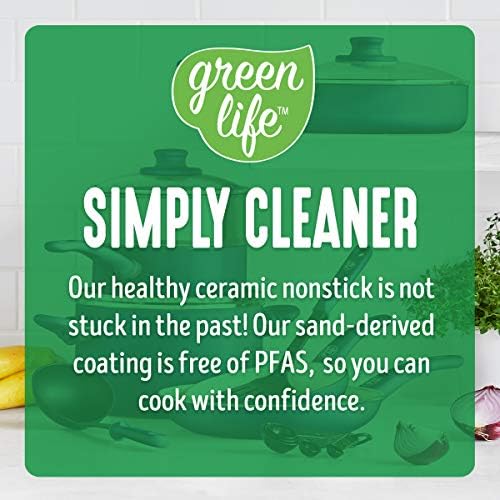 GreenLife Soft Grip Healthy Ceramic Nonstick 12 Piece Cookware Pots and Pans Set, PFAS-Free, Dishwasher Safe, Blue - Image 6