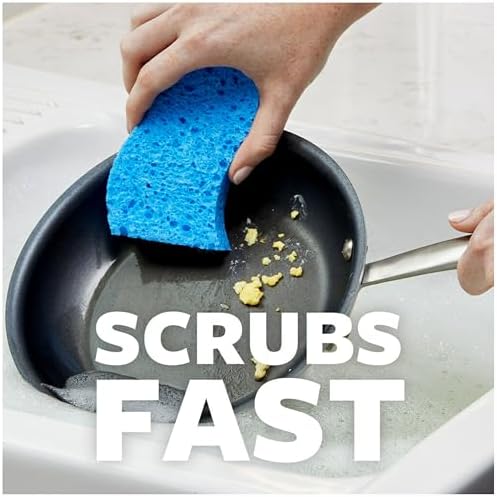 Scotch-Brite Scrub Dots Non-Scratch Scrub Sponges, Sponges for Cleaning Kitchen, Bathroom, and Household, Non-Scratch Sponges Safe for Non-Stick Cookware, 24 Scrubbing Sponges - Image 3