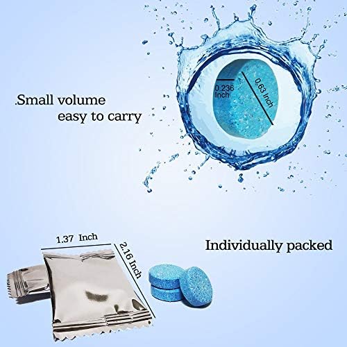 DOKIKO 50 Pcs Car Windshield Washer Fluid concentrate Tablets,Windshield Wiper Fluid,1 Pack Makes 52.5 Gallons,1 Piece Makes 1.05 Gallons(Winter: Use With De-icer or Methanol) - Image 3