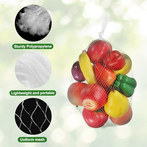 uxcell 150pcs Egg Hatching Bags, 24 Inch Mesh Nylon Netting Reusable Produce Mesh Bags Strong Stretchable Plastic Seafood Boil Bags for Fruits Vegetables Storage, White - Image 3