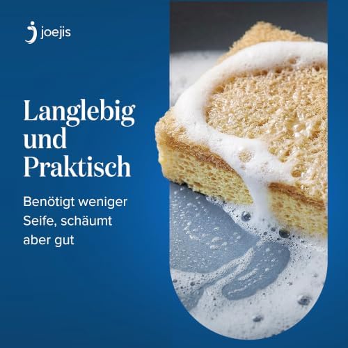 Joeji’s Eco Washing Up Sponges – 6 Pack Reusable Natural Cellulose Kitchen Sponges with Sisal Scourer – Biodegradable, Plastic-Free Dish Sponges for Washing Up, Eco Friendly Cleaning Products - Image 4