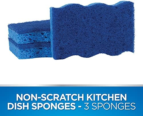 Dawn Non-Scratch Kitchen Dish Sponges, Blue (Pack of 3) - Image 2