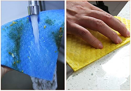 Reusable Cleaning Cellulose Sponge Cloths Absorbent Wipes Clean Kitchen Car Dish Eco-Friendly Dishcloth Hand Towel Auto - 2pack (10pcs) - Non Vacuum - Image 4