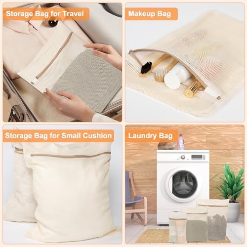 6-Piece Bag, Durable Cotton Mesh Laundry Bag, Sturdy Zipper, Breathable Mesh, Exquisite Laundry Bag for Underwear, Clothes, Pants, Shoes and Socks - Image 6