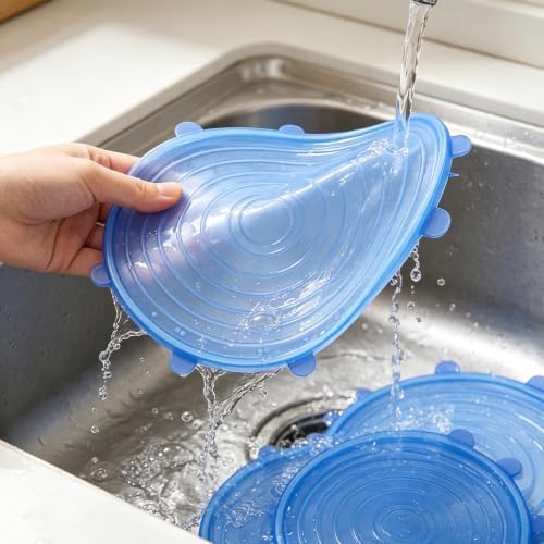 12 pcs Silicone Stretch lids set(6 Sizes,green) - Image 5