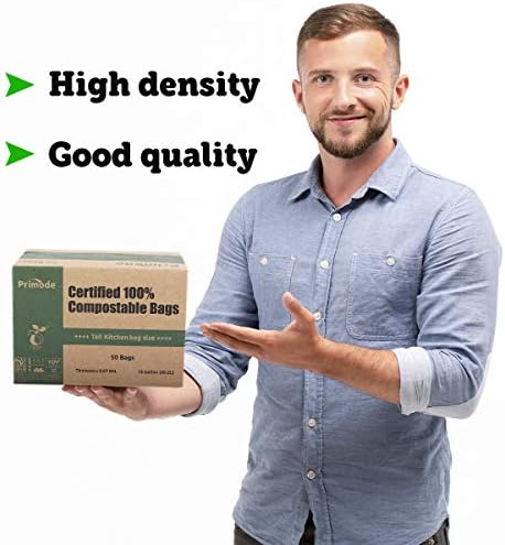 Compostable Bags, 13 Gallon Food Scraps Yard Waste Bags, 50 Count, Extra Thick 0.87 Mil. ASTMD6400 Compost Bags Small Kitchen Trash Bags, Certified By BPI And TÜV AUSTRIA - Image 5