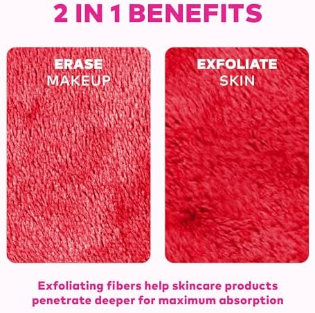 The Original MakeUp Eraser PRO, Effortlessly Remove All Makeup Using Only Water, Including Waterproof Mascara, Eyeliner, Foundation, Lipstick, Sunscreen,and More! Love Red, 1ct. - Image 6
