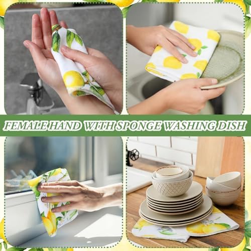 Redbaker 30 Pcs 18 Pcs Reusable Paper Towel for Kitchen,Lemon Style - Image 5