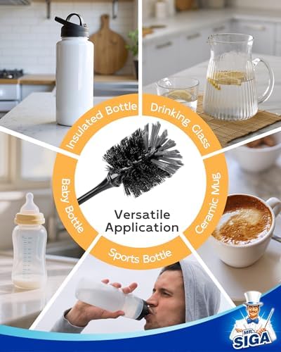 MR.SIGA Water Bottle Brush, Long Handle Bottle Brush for Sports Bottles - Image 3