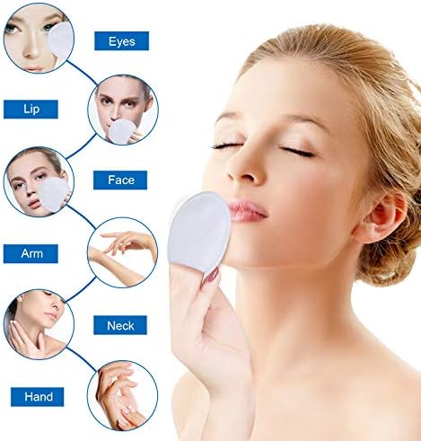 KinHwa Reusable Makeup Remover Pads Microfibre Round Face Pads for Face Eyes Lips Washable Face Cloths for All Skin Types and Toner 14 Pack White With Laundry Bag - Image 3