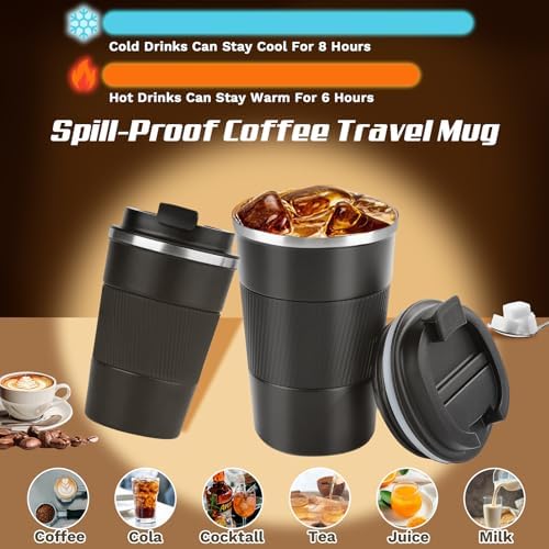 Vacuum Insulated Stainless Steel Travel Coffee Mug,Leak Proof Cup with Lid - Image 2