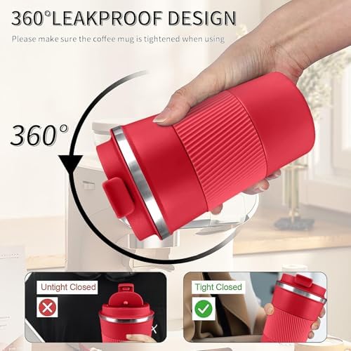 Insulated Travel Coffee Mug, Stainless Steel Coffee Cup with Leakproof Lid - Image 5