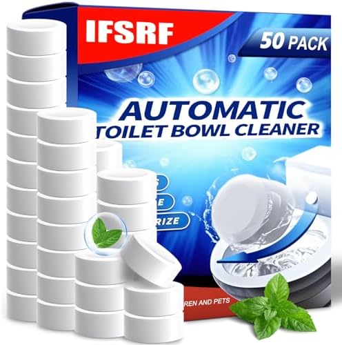Automatic Toilet Bowl Cleaner Tablets - 50 Pack, Bleach Free, Descale & Deodorize, Septic-Safe, Continuous Cleaning with Fresh Scent, Drop-In Tank Cleaner for All Toilets get a fresher bathroom-GOOD by IFSRF