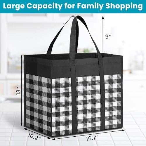 WOWBOX Reusable Grocery Bags, Foldable Reusable Shopping Tote Bags - Image 3
