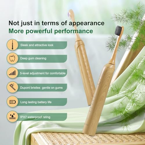 Sonic Bamboo Electric Toothbrush for Adults - Image 2