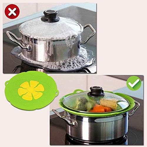 2 Pack Spill Stopper Lid Cover, 10.2 inch and 11 inch, Boil Over ‎Spill Stopper, Microwave Splatter Food Cover, BPA-Free Silicone Lids and Dishwasher Safe, for Home Kitchen - Image 5