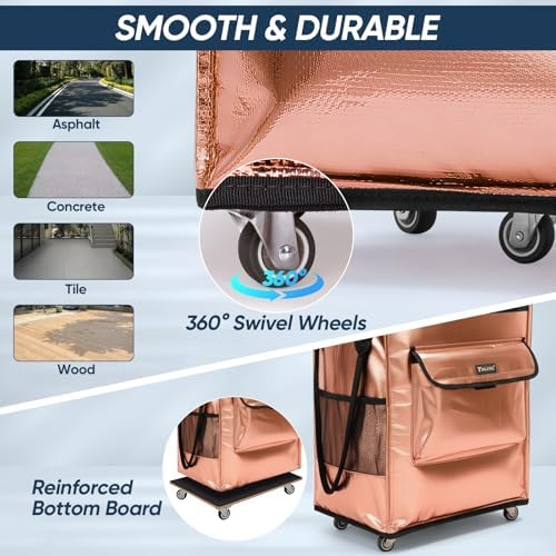 BALEINE Reusable Grocery Bag on Wheels, Foldable Rolling Tote Bag - Image 4